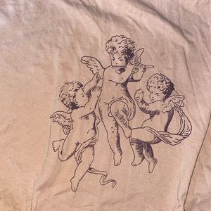 Angel over sized graphic tee pink